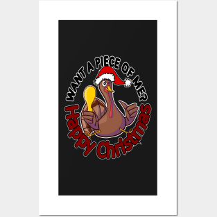 Funny Turkey Leg Christmas Dinner Holidays Posters and Art